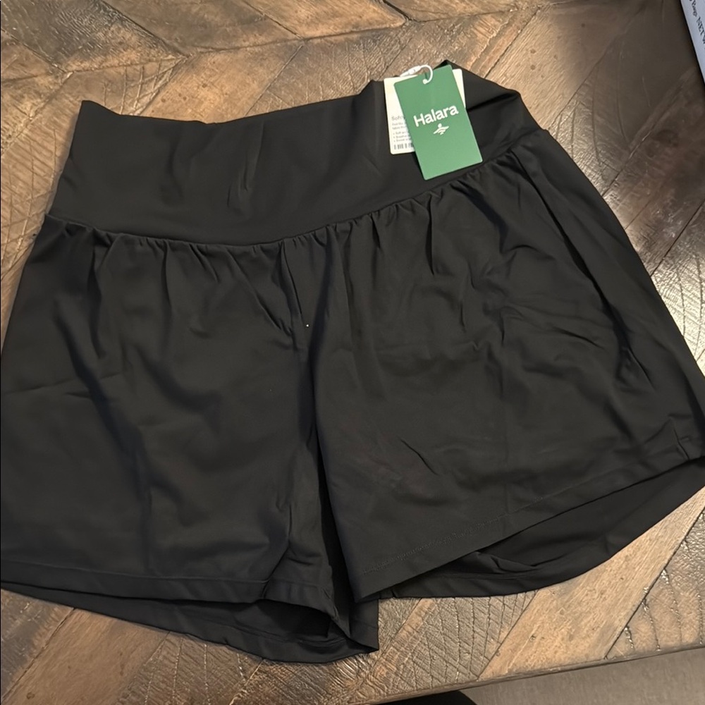 NWT XL HALARA Black Athletic Shorts Lightweight Performance Fit